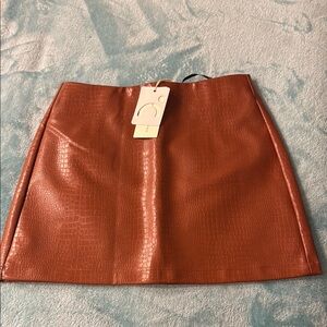 Commense Brown Mini Skirt